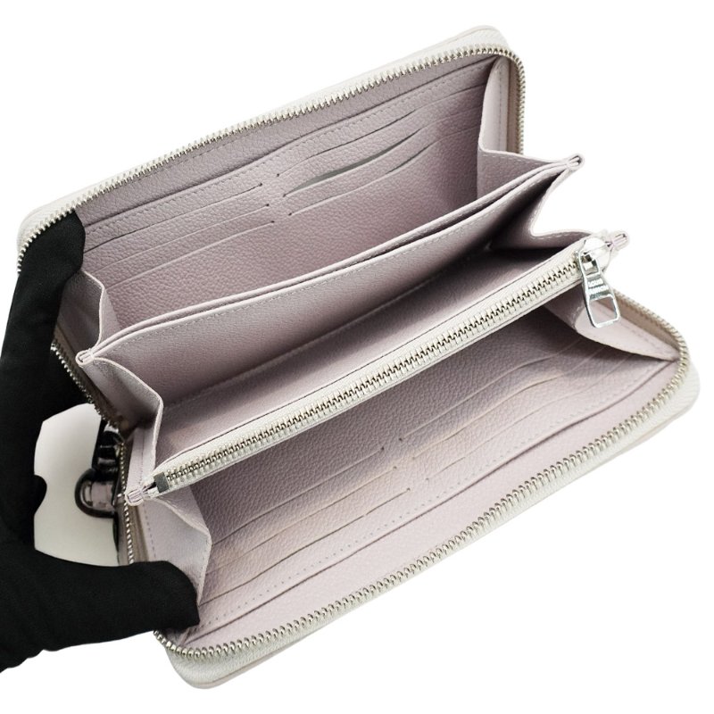 Louis Vuitton 壓花牛皮拉鍊長夾(M13825-霧霾灰)-4