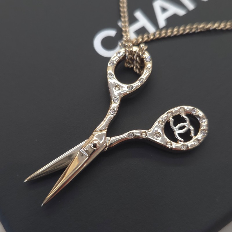 Chanel 剪刀鑲鑽造型 項鍊 頸鍊-2