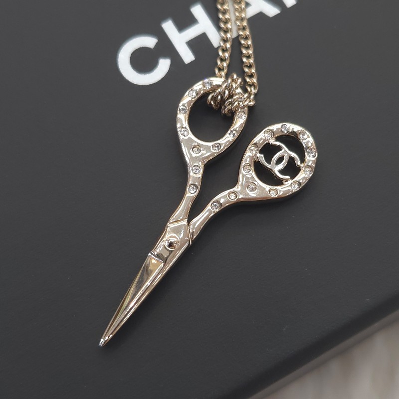 Chanel 剪刀鑲鑽造型 項鍊 頸鍊-4