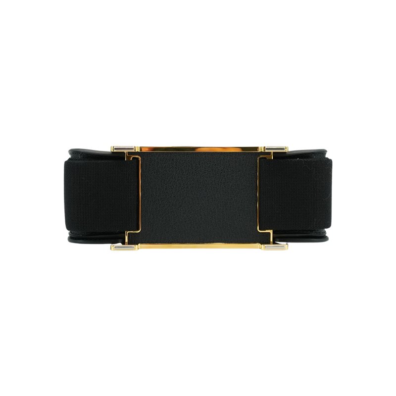 Hermes 展示品 Geta 山羊皮金扣木屐斜背包(Noir黑)-3