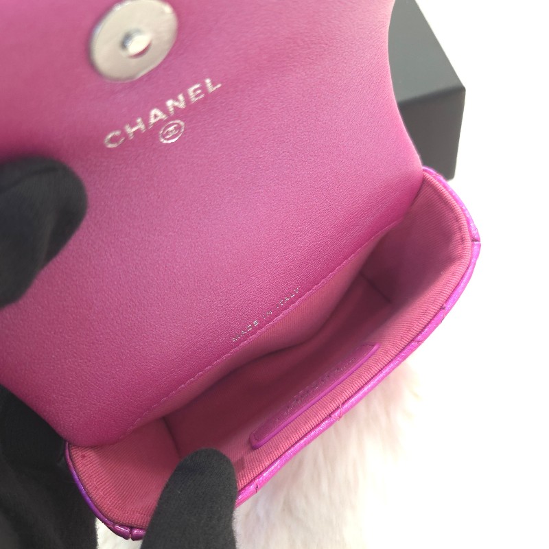 Chanel pouch mini 漆皮包 粉紫-2
