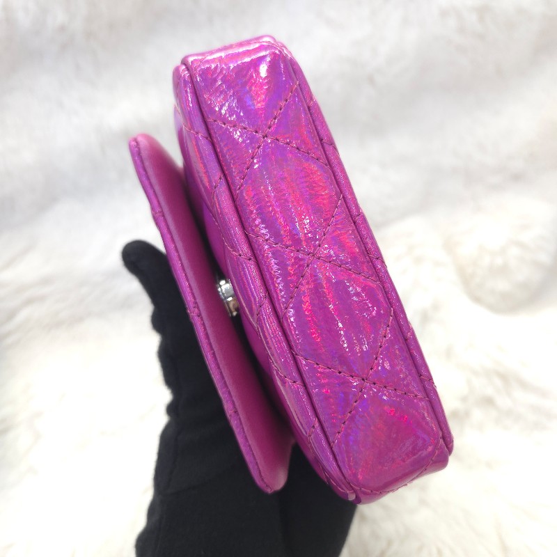 Chanel pouch mini 漆皮包 粉紫-7