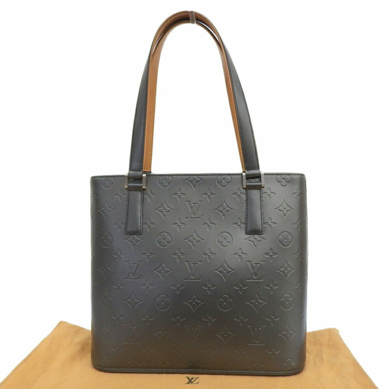 路易威登 LOUIS VUITTON Monogram Matte Stockton M55112 托特包 單肩包 黑色-0
