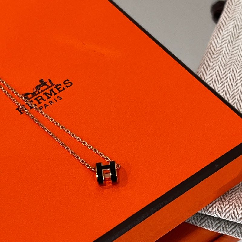 HERMES MINI POP H項鍊(玫瑰金)-2