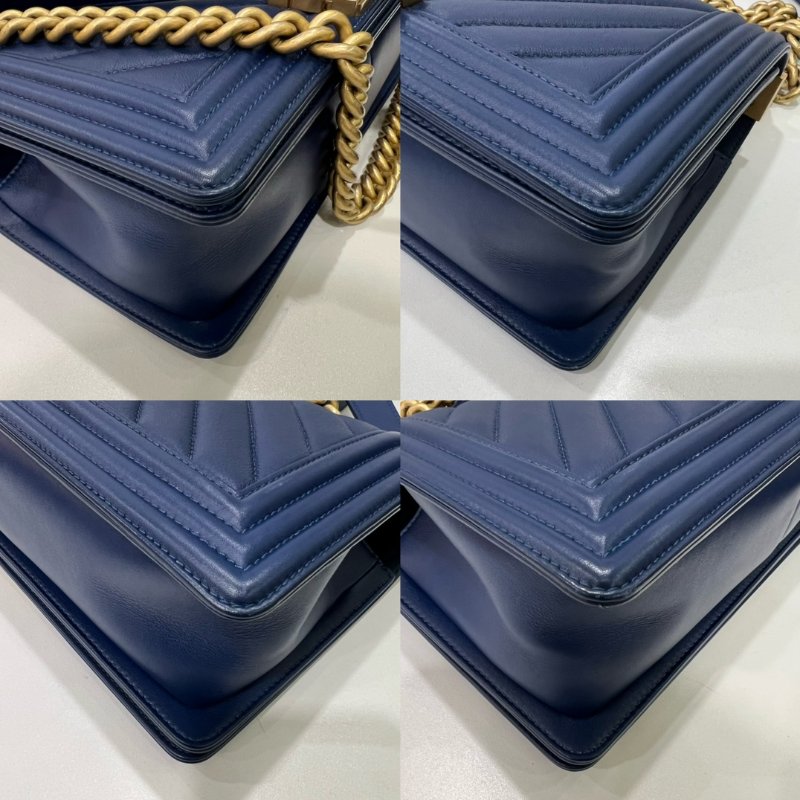 CHANEL 25開 藍山型紋金扣BOY25-9