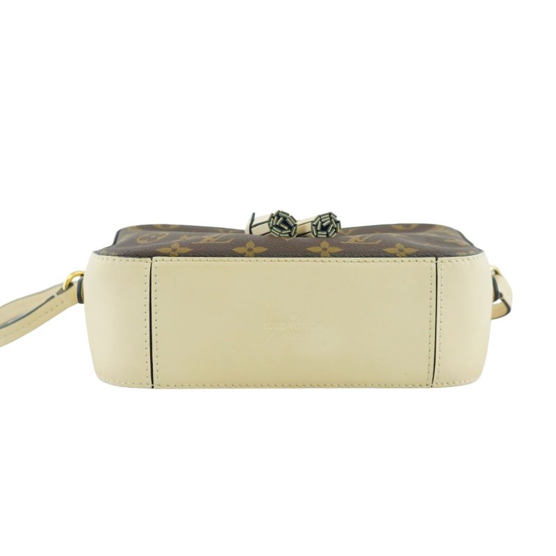 LV M43559 Monogram Saintonge 原花拼米白流蘇相機包 手提斜背包-7