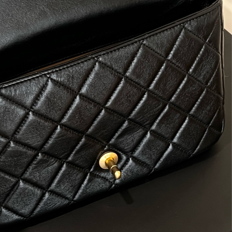 CHANEL 經典小羊皮 Flap Bag 金鍊黑包-6