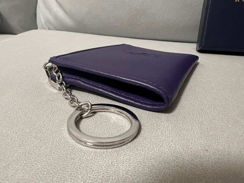 降！Ralph Lauren真皮鑰匙零錢包，也可放卡片，限量紫色真皮款-8