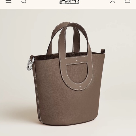 Hermes in the loop 23cm菜籃子中號，大象灰銀扣K刻