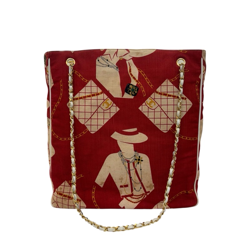 CHANEL 復古絲巾圖騰托特包-0