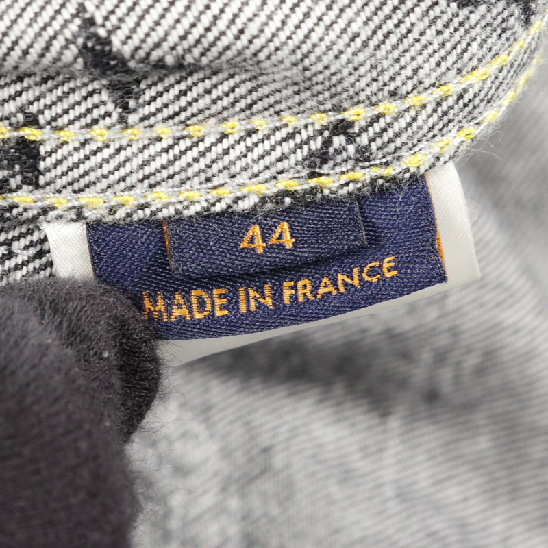 LOUIS VUITTON × NIGO Monogram Crazy Denim Jacket 棉質 黑色 灰色 二手 男款 #44-3