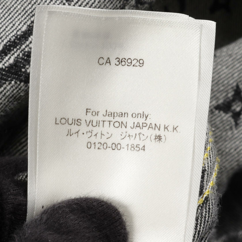 LOUIS VUITTON × NIGO Monogram Crazy Denim Jacket 棉質 黑色 灰色 二手 男款 #44-4