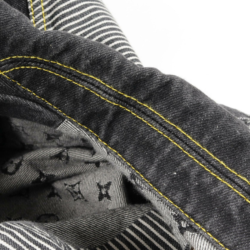 LOUIS VUITTON × NIGO Monogram Crazy Denim Jacket 棉質 黑色 灰色 二手 男款 #44-7
