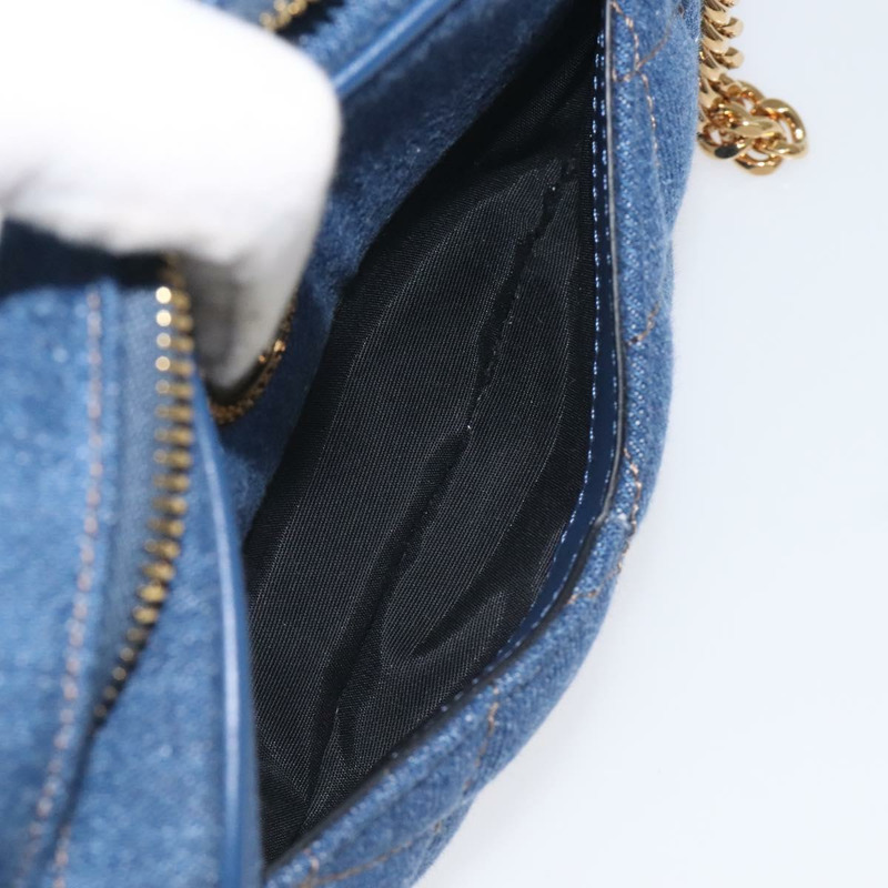 【日本直送】VERSACE 鏈條單肩包 牛仔藍金色 正品 130284-21