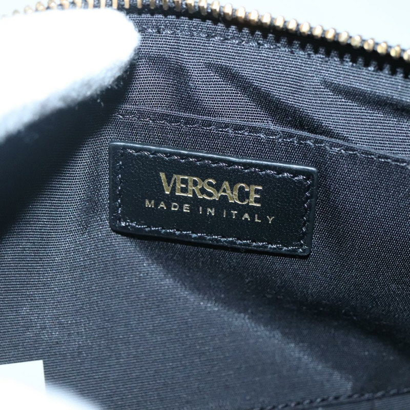 【日本直送】VERSACE 鏈條單肩包 皮革 黑金 正品 130260-18