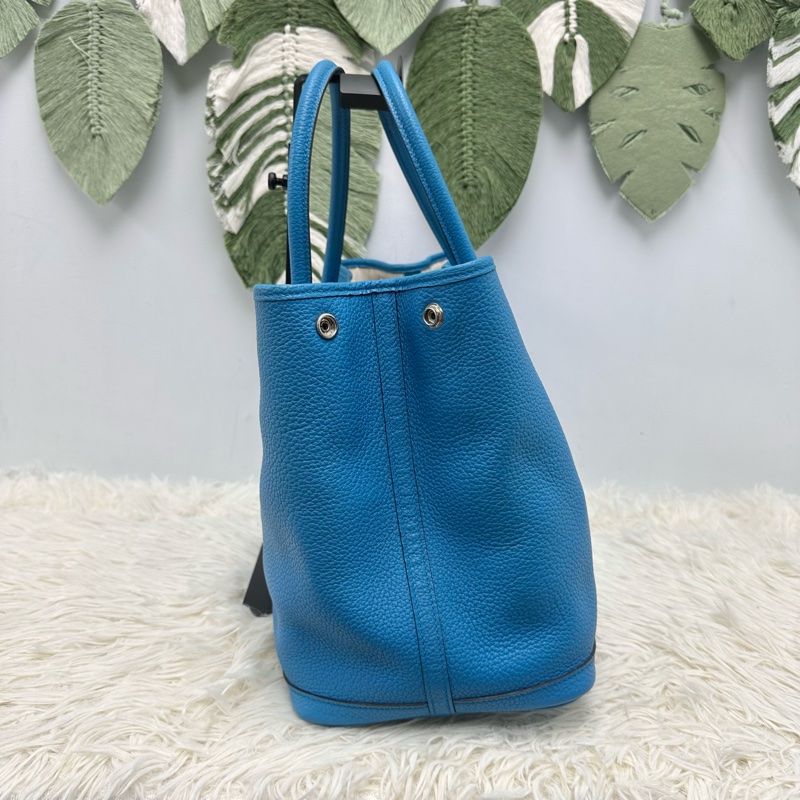 HERMES GARDEN PARTY 36 藍色真皮手提包 A Stamp-3