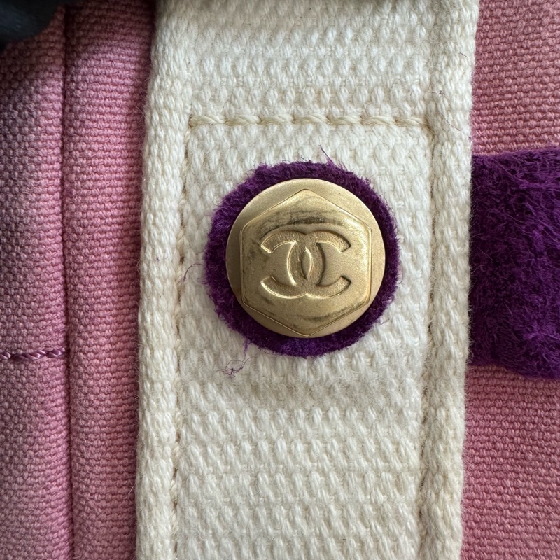 CHANEL 復古粉紫色帆布小托特包-13