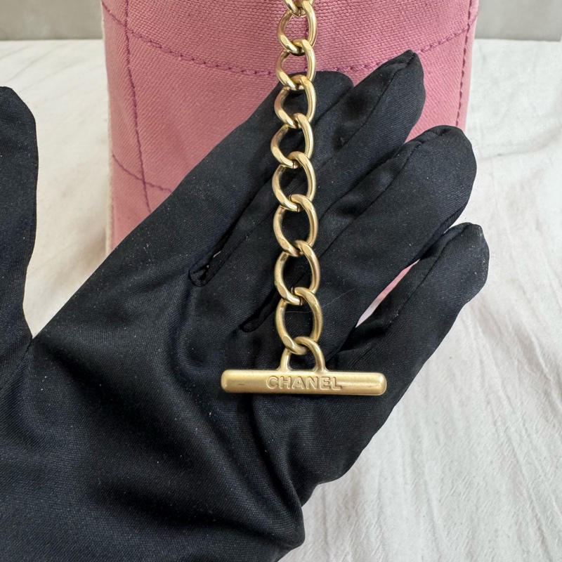 CHANEL 復古粉紫色帆布小托特包-16