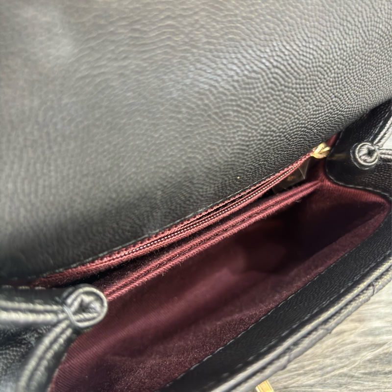 CHANEL AS2215 MINI HANDLE COCO 20 黑色荔枝皮 蜥蜴皮壓紋提把 金鍊 肩背包 手提包 斜背包-25