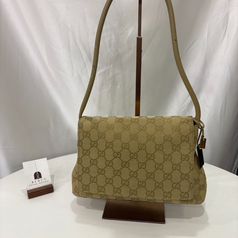 GUCCI 90646 綠帆布單肩包-0