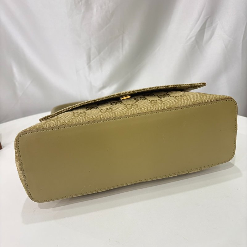 GUCCI 90646 綠帆布單肩包-4