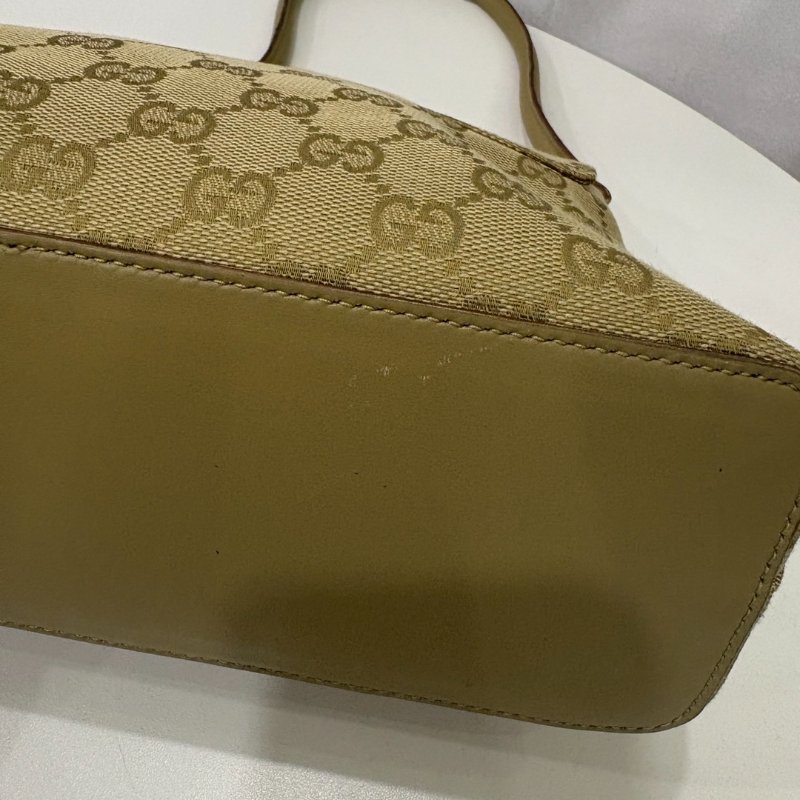 GUCCI 90646 綠帆布單肩包-5