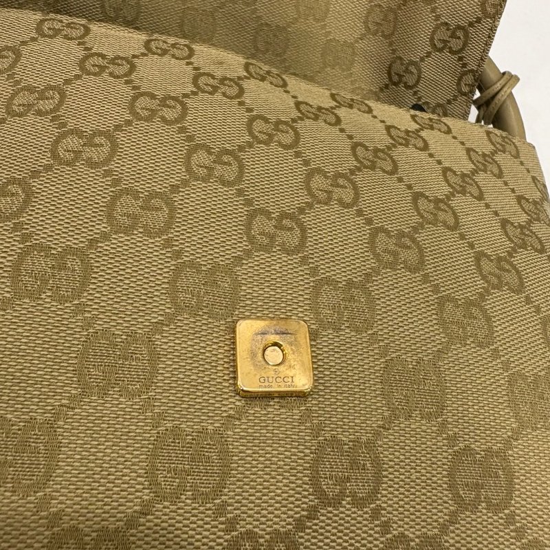 GUCCI 90646 綠帆布單肩包-6