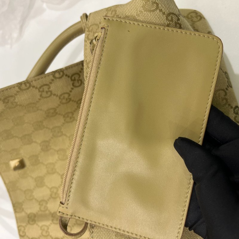 GUCCI 90646 綠帆布單肩包-8