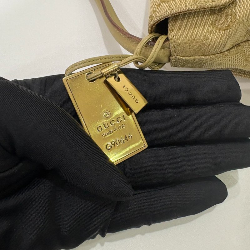 GUCCI 90646 綠帆布單肩包-9