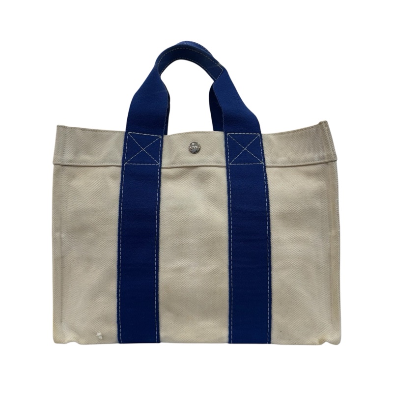 Hermès Herbag Cabas 克萊因藍提把帆布托特包-0