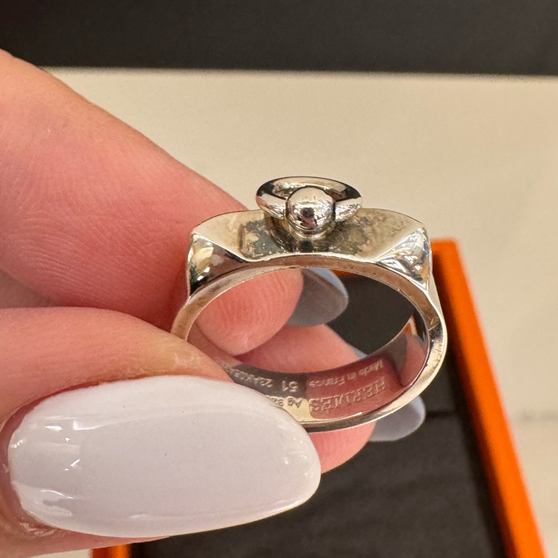 Hermes 銀CDC925銀戒指💍-1