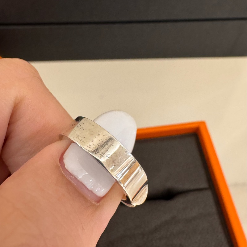 Hermes 銀CDC925銀戒指💍-5