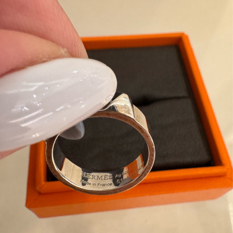 Hermes 銀CDC925銀戒指💍-9