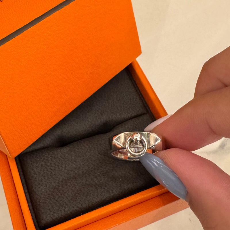 Hermes 銀CDC925銀戒指💍-11