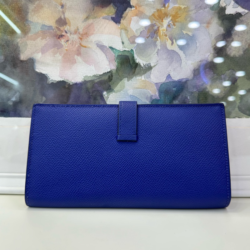 Hermès 愛馬仕 Bearn epsom皮 長款皮夾 電光藍 T刻-2
