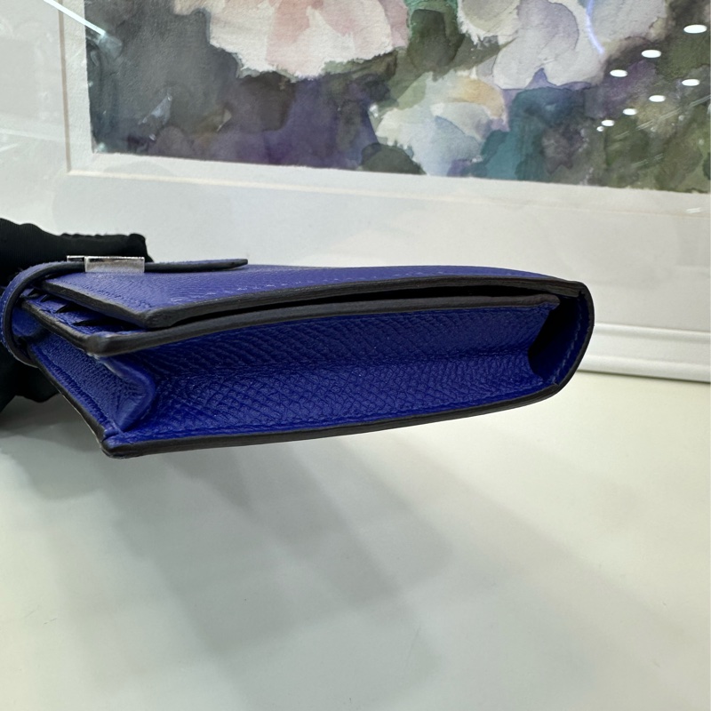 Hermès 愛馬仕 Bearn epsom皮 長款皮夾 電光藍 T刻-3