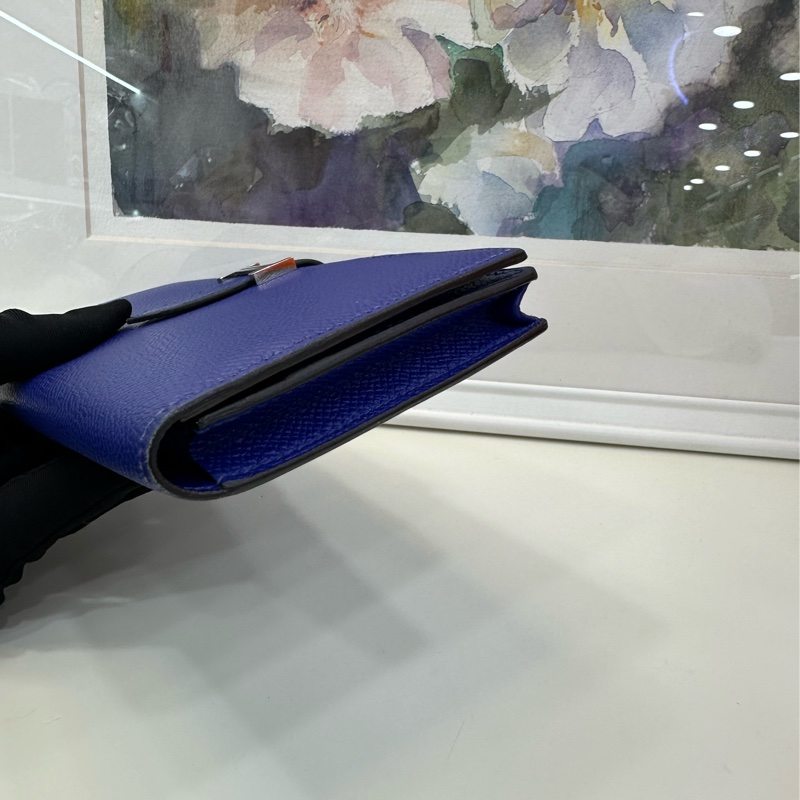 Hermès 愛馬仕 Bearn epsom皮 長款皮夾 電光藍 T刻-4