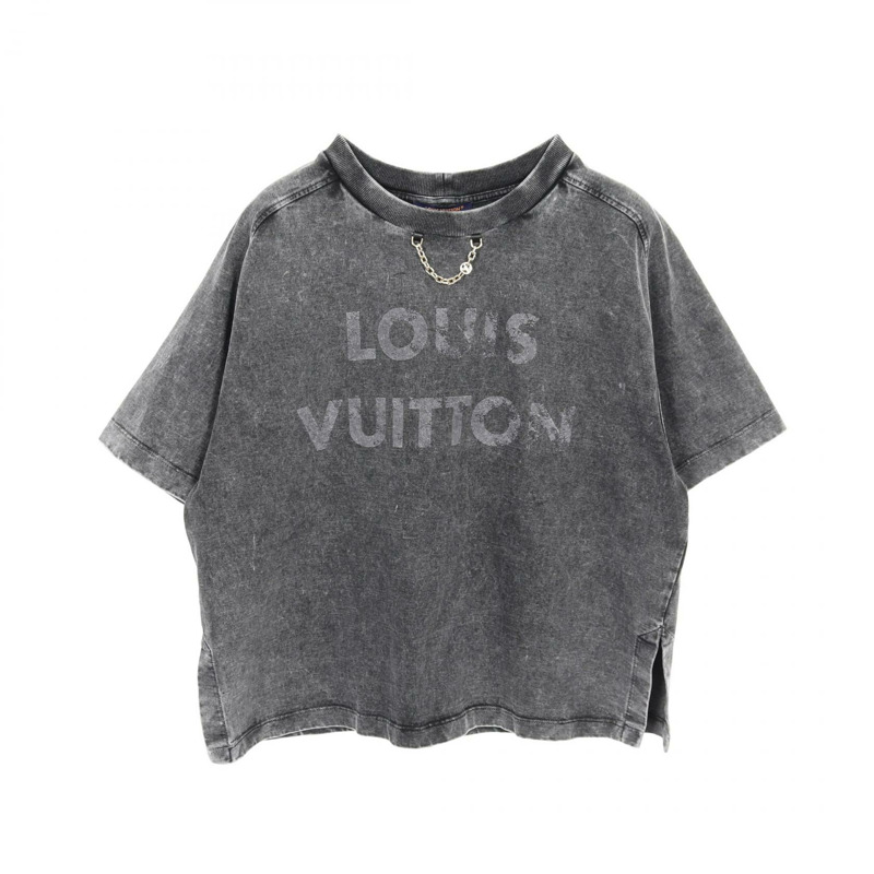 LOUIS VUITTON Vintage Effect T卹短袖棉質灰色二手女款#M-0
