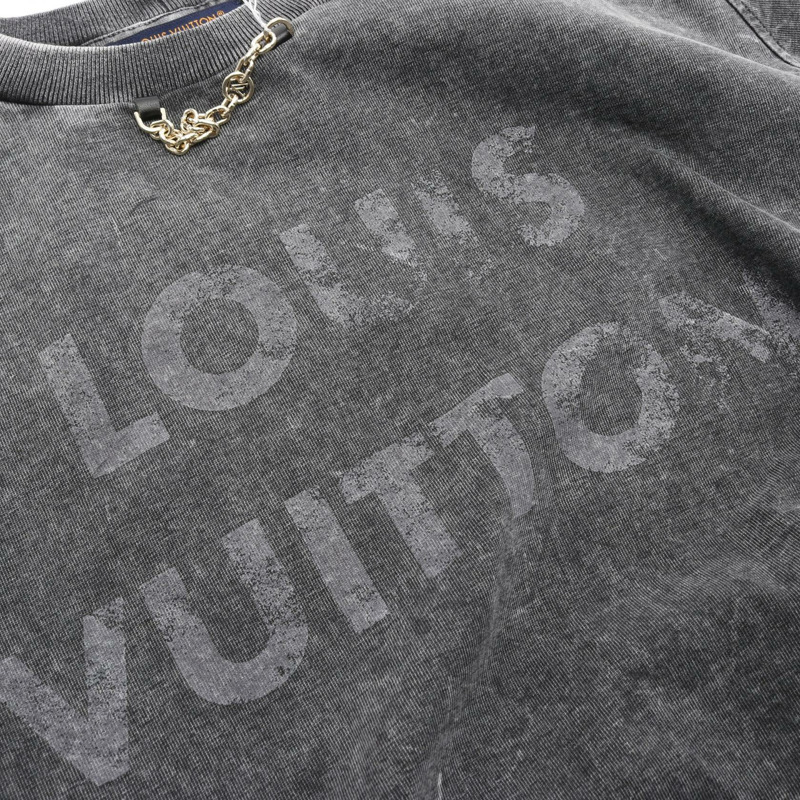 LOUIS VUITTON Vintage Effect T卹短袖棉質灰色二手女款#M-7