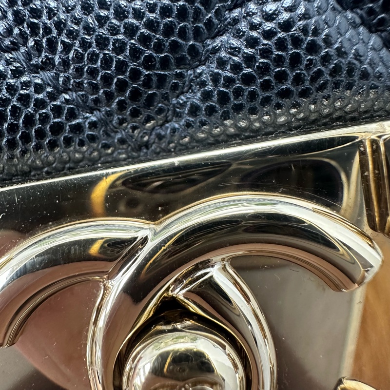 CHANEL LEBOY 黑金魚子醬皮 25cm MEDIUM Size-8