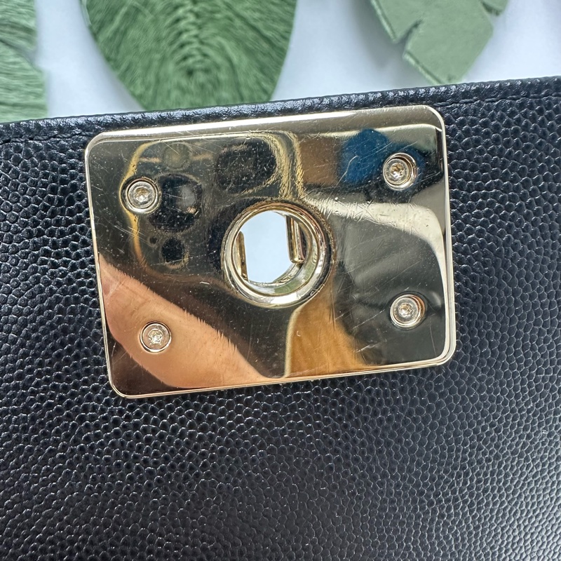 CHANEL LEBOY 黑金魚子醬皮 25cm MEDIUM Size-10