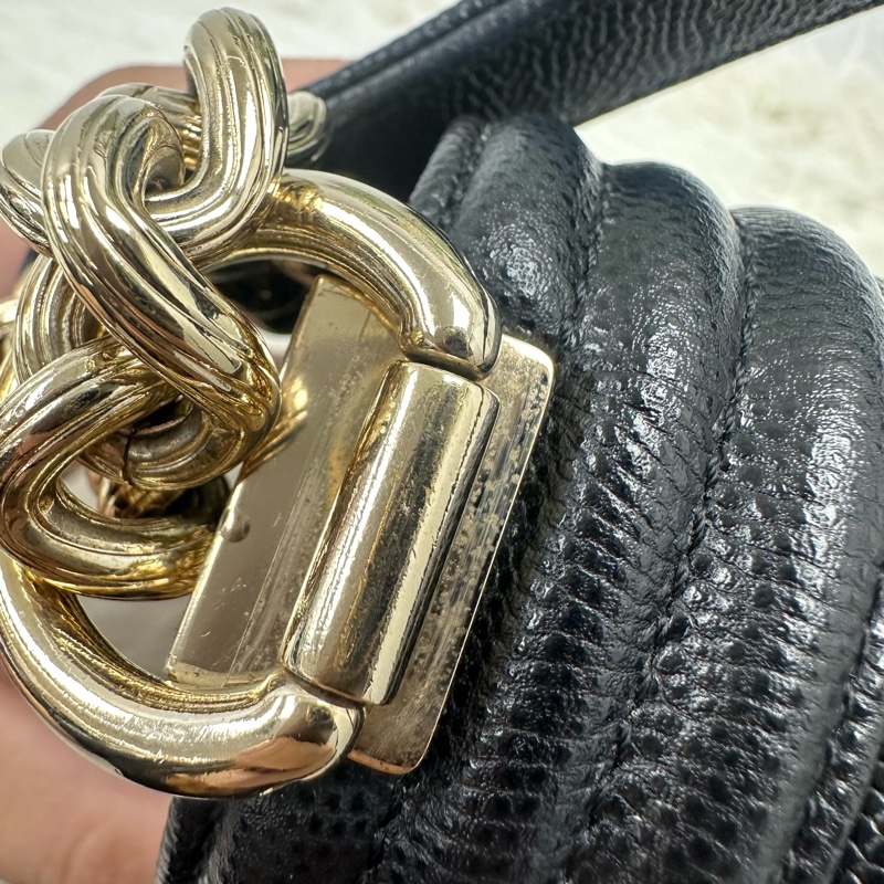 CHANEL LEBOY 黑金魚子醬皮 25cm MEDIUM Size-14