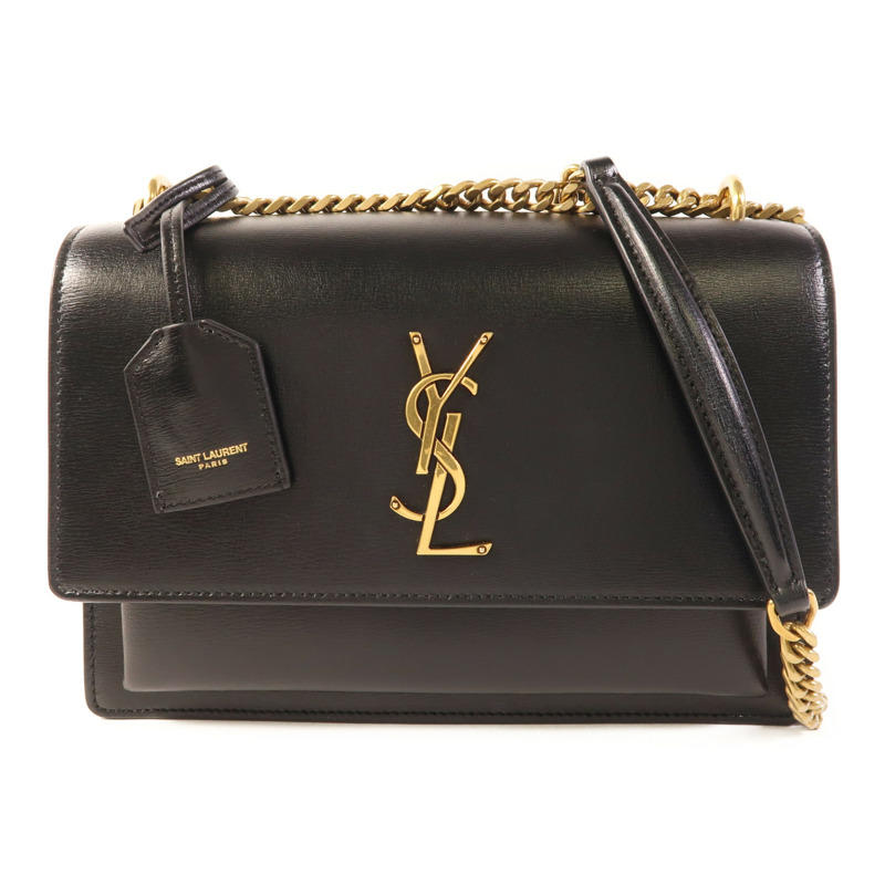 SAINT LAURENT 牛皮皮革Sunset Medium金扣鏈帶肩背袋-0