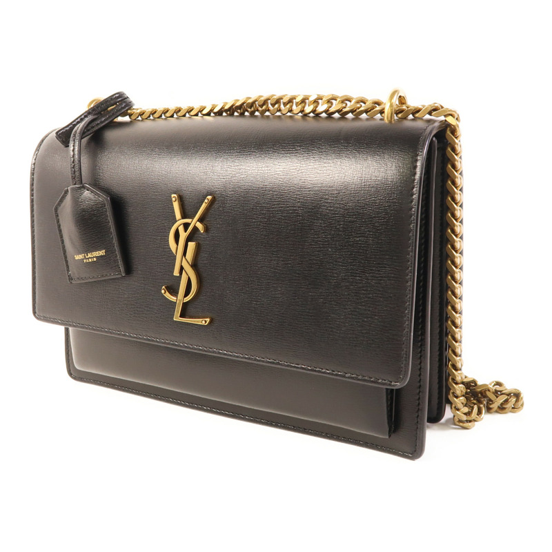 SAINT LAURENT 牛皮皮革Sunset Medium金扣鏈帶肩背袋-2