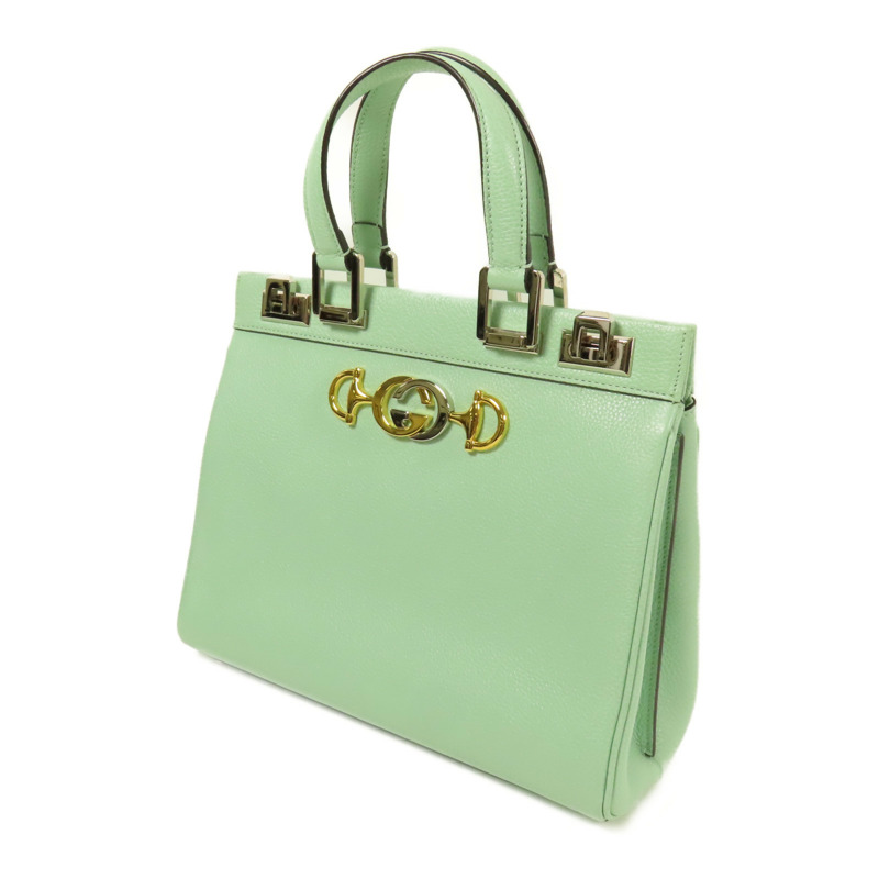 GUCCI 牛皮皮革Shoulder Bag銀扣手挽肩背兩用袋-2