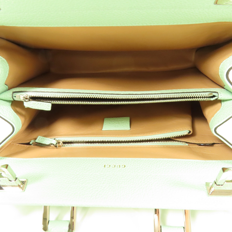 GUCCI 牛皮皮革Shoulder Bag銀扣手挽肩背兩用袋-4