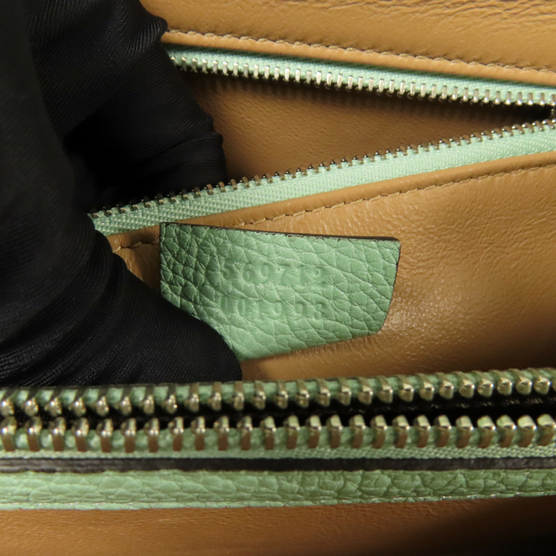 GUCCI 牛皮皮革Shoulder Bag銀扣手挽肩背兩用袋-7