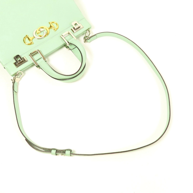 GUCCI 牛皮皮革Shoulder Bag銀扣手挽肩背兩用袋-9