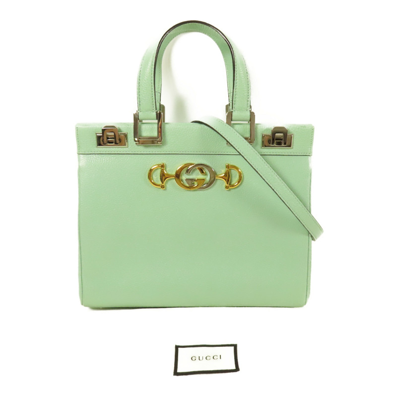 GUCCI 牛皮皮革Shoulder Bag銀扣手挽肩背兩用袋-10