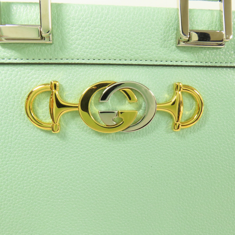 GUCCI 牛皮皮革Shoulder Bag銀扣手挽肩背兩用袋-11